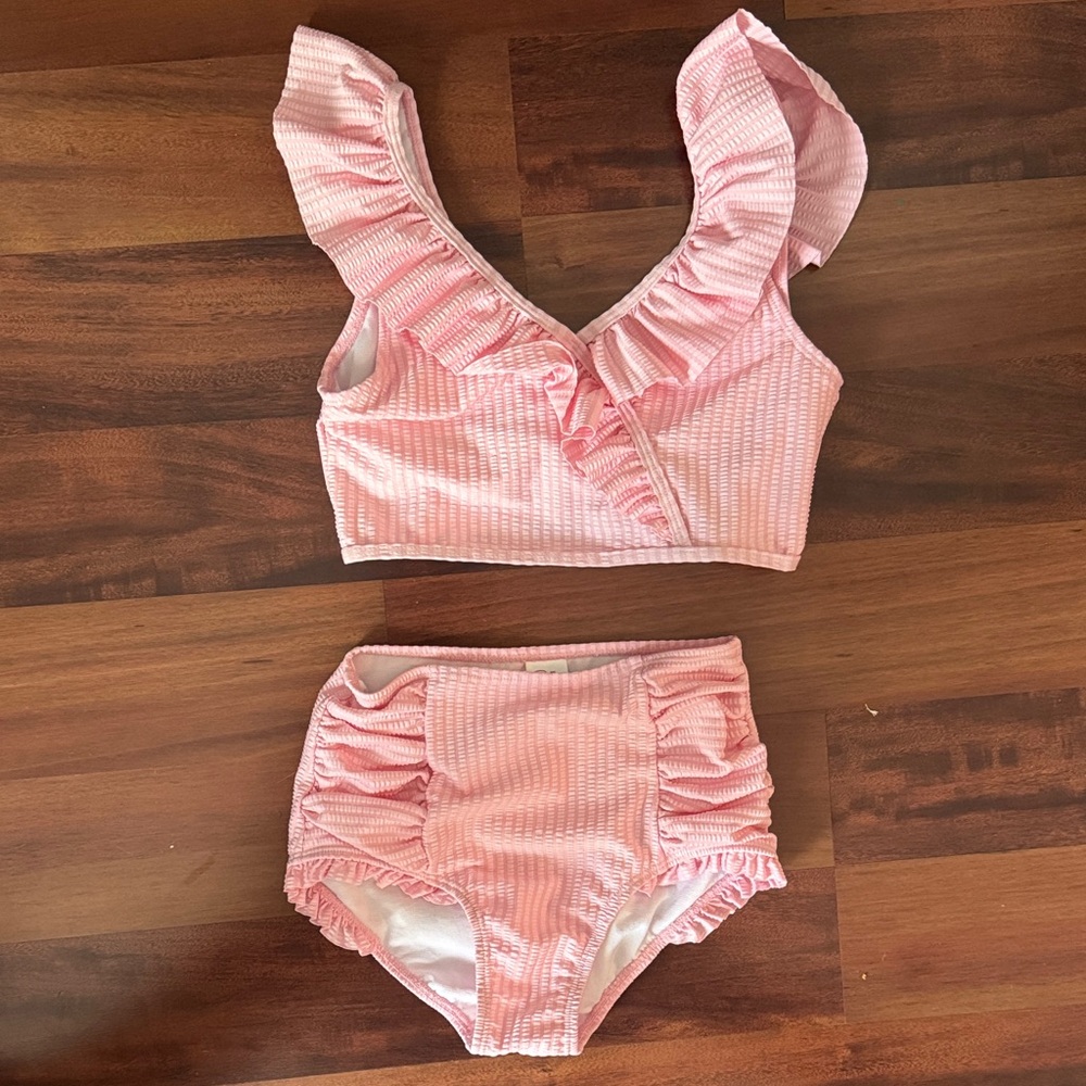 Ruffle Butts Light Pink Swimwear